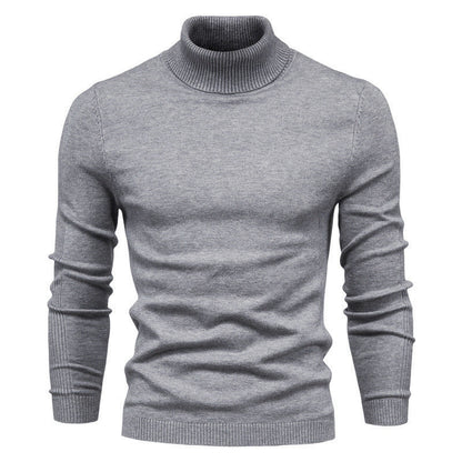 Men's Solid Color Slim Pullover Turtleneck Sweater Winter Casual Tops Clothing BAZONA