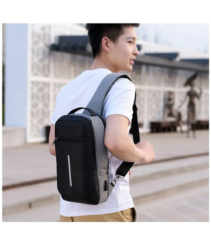 Anti-theft USB charging chest bag with you - bazona.com