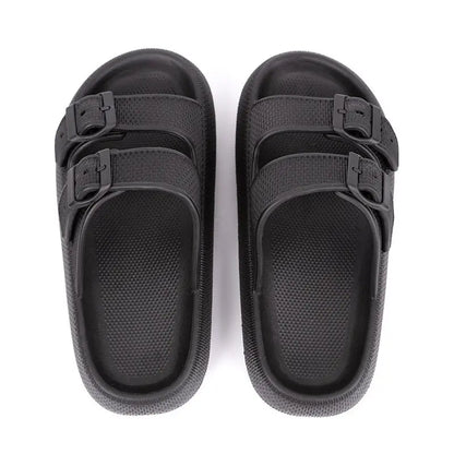 Platform Slippers Women's Summer Buckle Home Shoes Fashion Outdoor Wear Soft Bottom Sandals - bazona.com