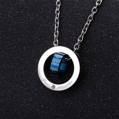 Double ring hipster necklace BAZONA