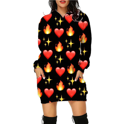 Halloween Print Long Hoodie With Pockets Sweater Long Sleeve Clothes Women - bazona.com