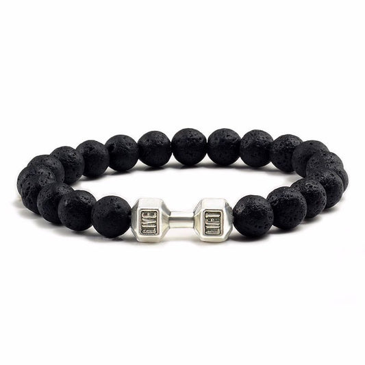 Natural Volcanic Stone Beads Bracelets Black Lava Men Women Bracelet Aromatherapy Essential Oil Diffuser Bangle BAZONA