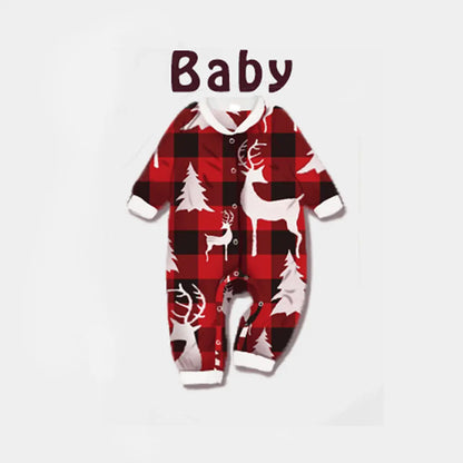 Christmas European And American Christmas Deer Head Print Parent-child Home Service Suit - bazona.com