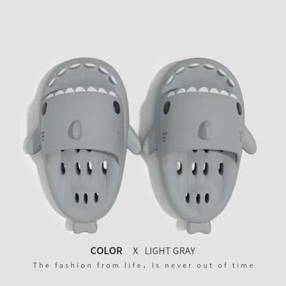 Shark Slippers With Drain Holes Shower Shoes For Women Quick Drying Eva Pool Shark Slides Beach Sandals With Drain Holes - bazona.com