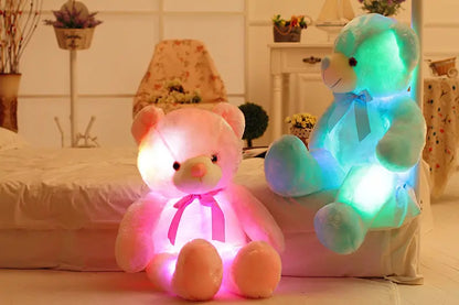 Creative Light Up LED Teddy Bear Stuffed Animals Plush Toy Colorful Glowing Christmas Gift For Kids Pillow - bazona.com