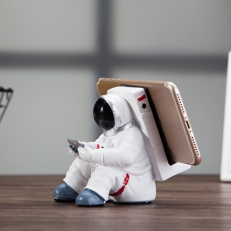 Simple Astronaut Mobile Phone Stand Student Desktop Holder Cute Spaceman Cell Phone Holder Creative Gift Small Desk Decoration BAZONA