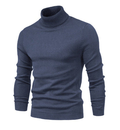Men's Solid Color Slim Pullover Turtleneck Sweater Winter Casual Tops Clothing BAZONA
