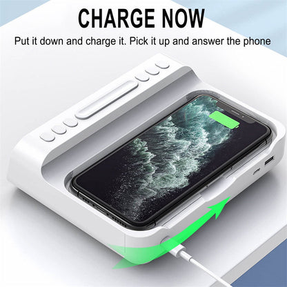 15W Three-in-one Wireless Charger Temperature Tester Multi Alarm Clock Fast Charging Mobile Phone Usb Charger Charging Station BAZONA