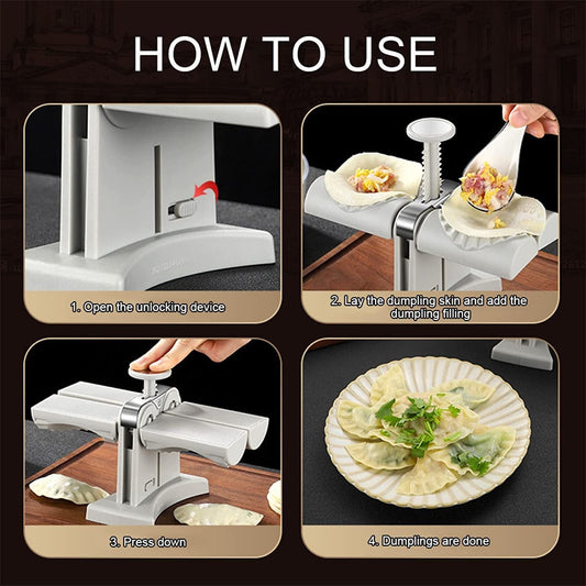 Dumpling Mould Double Head Dumpling Mold Lazy Artifact Manual Press Noodle Dumpling Maker Kitchen Accessories Dumpling Maker BAZONA