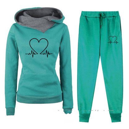 Women's Fleece-lined Hooded Sportswear Suit BAZONA