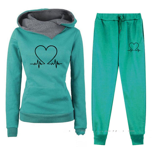 Women's Fleece-lined Hooded Sportswear Suit BAZONA