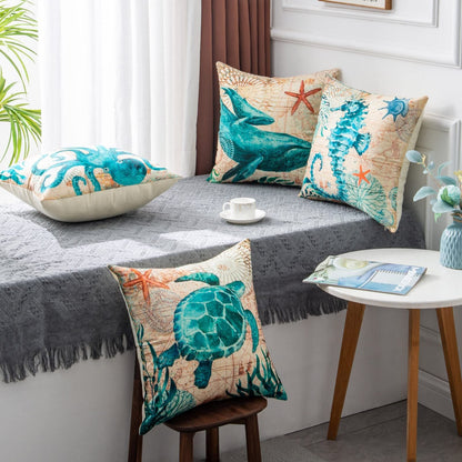 Cushion Covers Sea Turtle Printed Throw Pillow Cases For Home Decor Sofa Chair Seat BAZONA