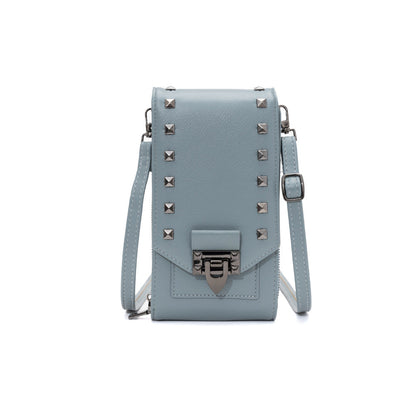 Rivet Design Shoulder Bags Mobile Phone Handbag Solid Color Crossbody Bags Women BAZONA