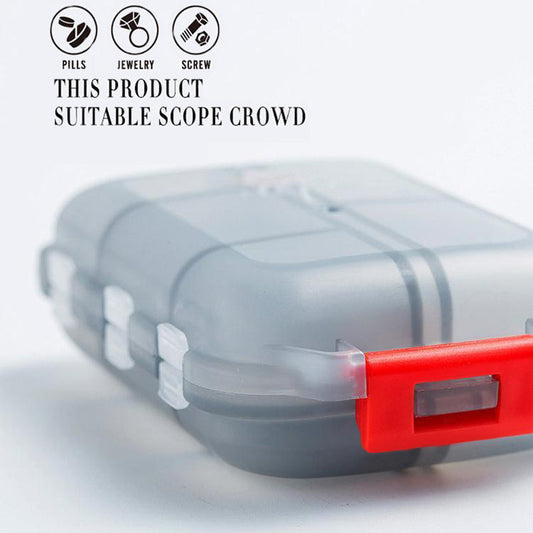 Travel Pill Organizer 10 Grid  Moisture Proof Pills Box For Pocket Purse Daily Pill Case Portable Medicine Vitamin Holder Container BAZONA