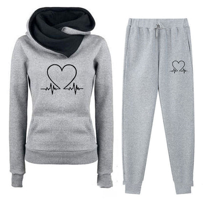 Women's Fleece-lined Hooded Sportswear Suit BAZONA