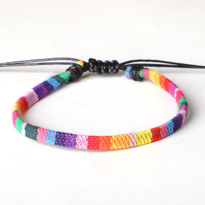 Hand Woven Rainbow Color Anklet Bohemian Style BAZONA