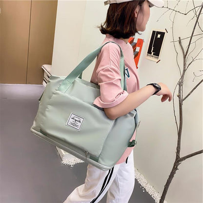 Foldable Storage Travel Bag Waterproof Large Capacity Gym Fitness Bag Weekender Overnight For Women BAZONA