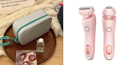 2 In 1 Hair Removal Epilator USB Rechargeable Trimmer Women Body Razor Face Leg Armpit Bikini Hand Pubic Shaver Hair Remover BAZONA