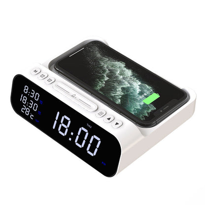 15W Three-in-one Wireless Charger Temperature Tester Multi Alarm Clock Fast Charging Mobile Phone Usb Charger Charging Station BAZONA