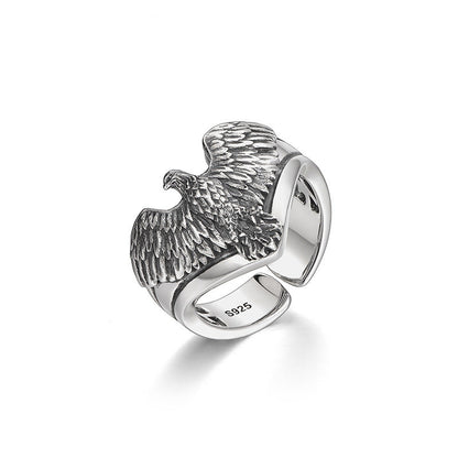 Boys Retro Unique Design Niche High Street Hip Hop Eagle Index Finger Ring BAZONA