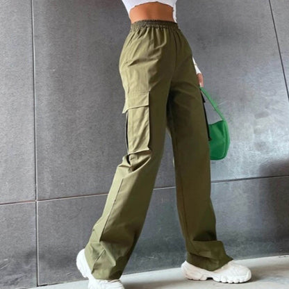 Beltless Trousers High Waist Wide Leg Straight BAZONA