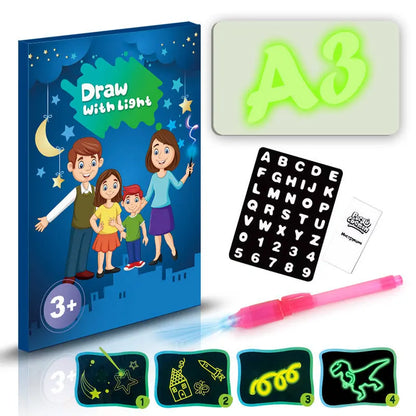 Educational Toy Drawing Pad 3D Magic 8 Light Effects Puzzle Board Sketchpad - bazona.com
