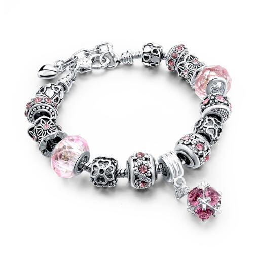Crystal Beads Bracelets & Bangles Snake Chain Charm Bracelets For Women Jewellery BAZONA