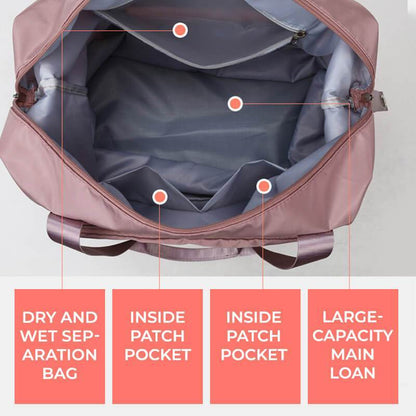 Foldable Storage Travel Bag Waterproof Large Capacity Gym Fitness Bag Weekender Overnight For Women BAZONA