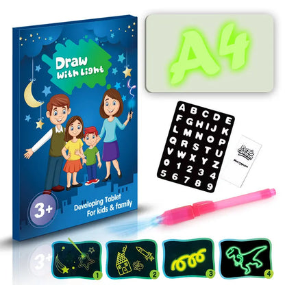 Educational Toy Drawing Pad 3D Magic 8 Light Effects Puzzle Board Sketchpad - bazona.com