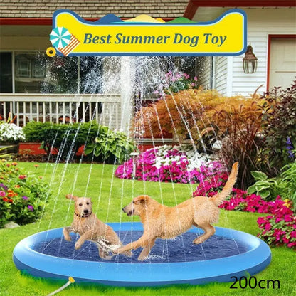 Non-Slip Splash Pad For Kids And Pet Dog Pool Summer Outdoor Water Toys Fun Backyard Fountain Play Mat - bazona.com