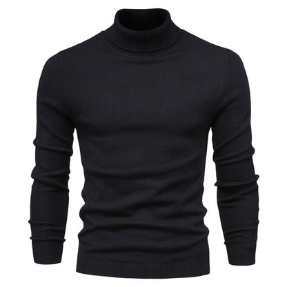 Men's Solid Color Slim Pullover Turtleneck Sweater Winter Casual Tops Clothing BAZONA