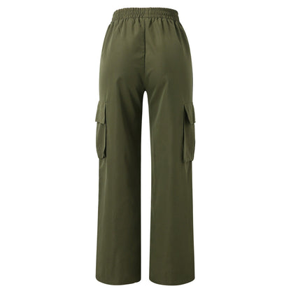 Beltless Trousers High Waist Wide Leg Straight BAZONA