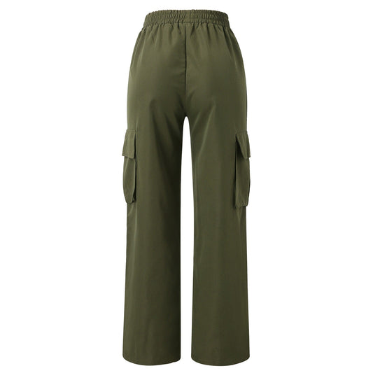Beltless Trousers High Waist Wide Leg Straight BAZONA