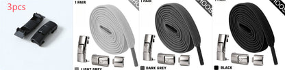 Elastic Press Lock Shoelaces – No-Tie, Wide Flat Laces for Kids & Adults BAZONA