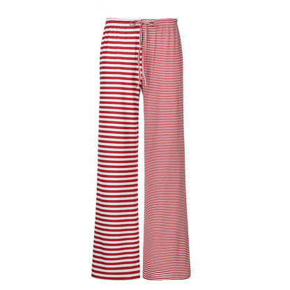 Striped Rags Stitching Wide-leg Pants Women BAZONA
