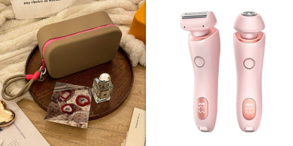2 In 1 Hair Removal Epilator USB Rechargeable Trimmer Women Body Razor Face Leg Armpit Bikini Hand Pubic Shaver Hair Remover BAZONA