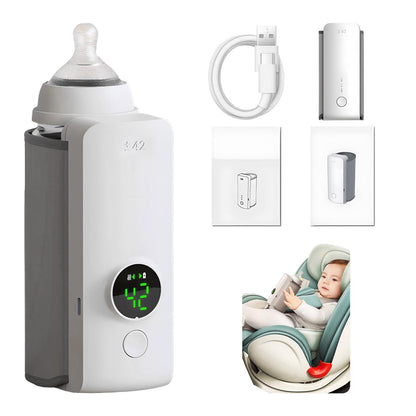 Portable Wireless Rechargeable Baby Bottle Warmer USB Charging And Heating Bag Portable Constant Temperature Milk Warmer Universal Bottle Insulation Sleeve BAZONA