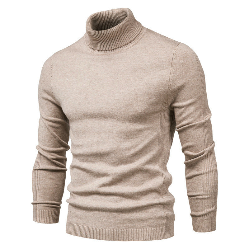 Men's Solid Color Slim Pullover Turtleneck Sweater Winter Casual Tops Clothing BAZONA