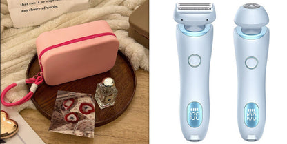 2 In 1 Hair Removal Epilator USB Rechargeable Trimmer Women Body Razor Face Leg Armpit Bikini Hand Pubic Shaver Hair Remover BAZONA