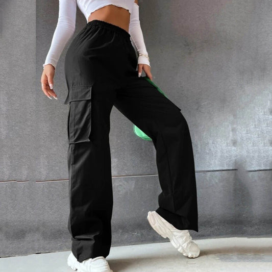 Beltless Trousers High Waist Wide Leg Straight BAZONA