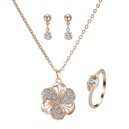 Heart Pendant Jewelry Set Rhinestone Jewellery BAZONA