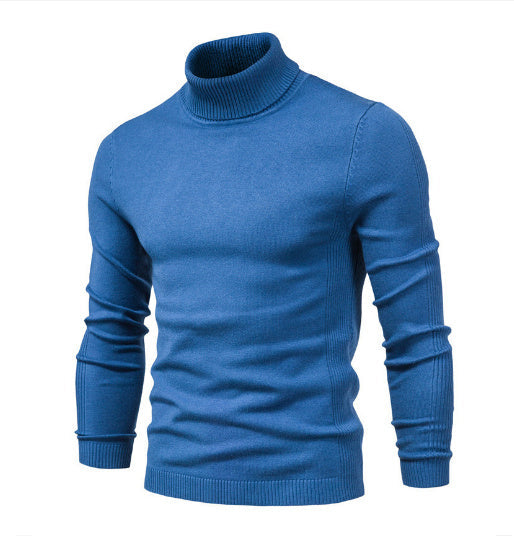 Men's Solid Color Slim Pullover Turtleneck Sweater Winter Casual Tops Clothing BAZONA