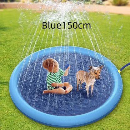 Non-Slip Splash Pad For Kids And Pet Dog Pool Summer Outdoor Water Toys Fun Backyard Fountain Play Mat - bazona.com