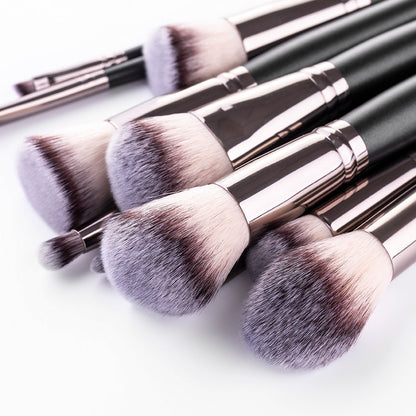 15 Makeup Brushes Set Full Set Matte Black Makeup Tools BAZONA