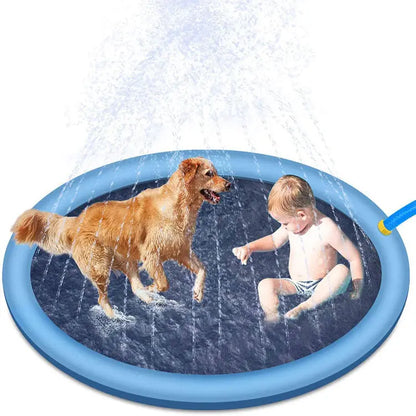 Non-Slip Splash Pad For Kids And Pet Dog Pool Summer Outdoor Water Toys Fun Backyard Fountain Play Mat - bazona.com
