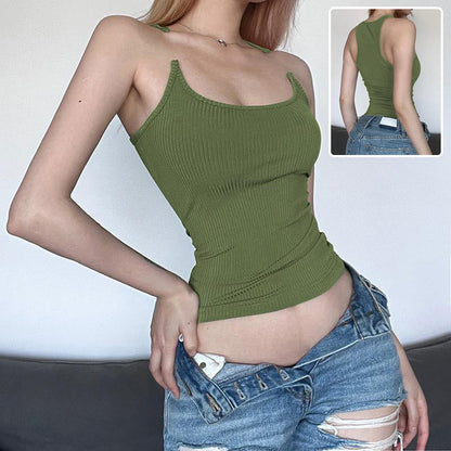 Y2K Invisible Camisole Vest Ins Fashion Slim U-neck Top Summer Women's Clothing BAZONA