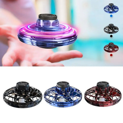 Mini Fingertip Gyro Interactive Decompression Toy Drone LED UFO Type Flying Helicopter Spinner Toy Kids - bazona.com
