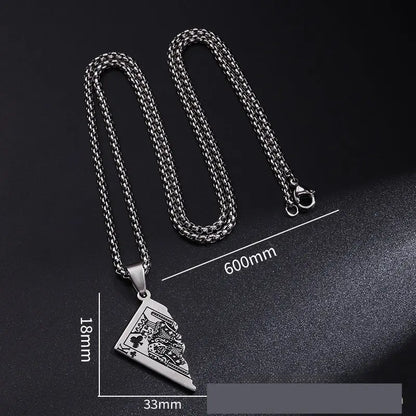 Original Poker QK Pendant Necklace Trendy Men And Women Thai Silver Niche Hip Hop Cool Sweater Chain - bazona.com