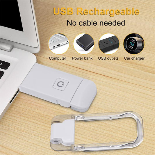 LED USB Rechargeable Book Reading Light Brightness Adjustable Eye Protection Clip Book Light Portable Bookmark Read Light BAZONA