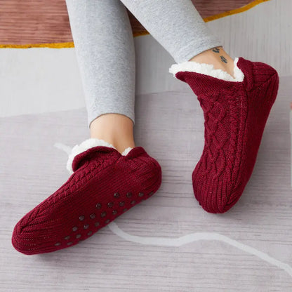 Winter Woolen Socks Women Thicken Warm Home Bedroom Socks Slippers Men Non-slip Foot Warmer Snow Socks Calcetines Mujer - bazona.com